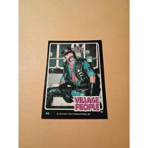 Vintage 1979 Village People Trading Card #43 Disco Era Vintage Music Collectible